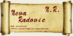 Neva Radović vizit kartica